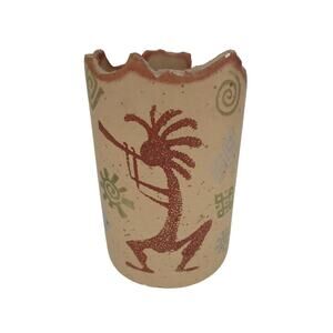 Kokopeli Candle Hugger Pottery by Kristi de Salsa 6.25" High x 4.25" Wide